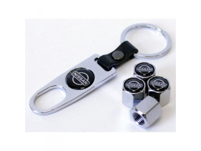 Брелок + колпачек ниппеля 4 шт. NISSAN от AVG Брелок + колпачек ниппеля 4 шт. NISSAN