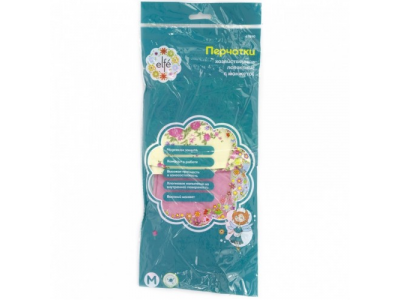 Перчатки хозяйственные, латексные с манжетой, L Elfe