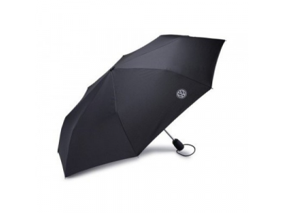 Складной зонт Volkswagen Logo Compact Umbrella, Black, артикул 000087602K от VAG Складной зонт Volkswagen Logo Compact Umbrella, Black, артикул 000087602K