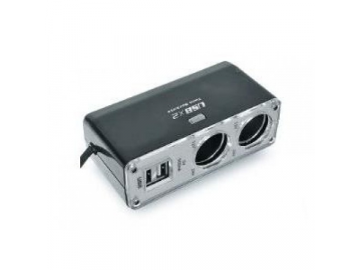 Разветвитель розетки для прикуривателя AVS на 2 выхода +2 USB от AVS Разветвитель розетки для прикуривателя AVS на 2 выхода +2 USB